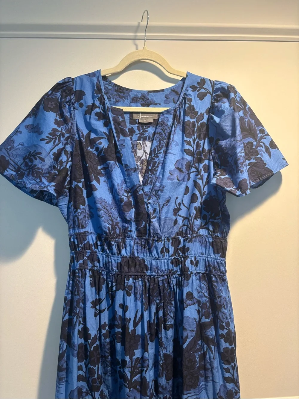 Anthropologie The Somerset Blue & Navy Floral Tiered Maxi Dress - Picture 4 of 5